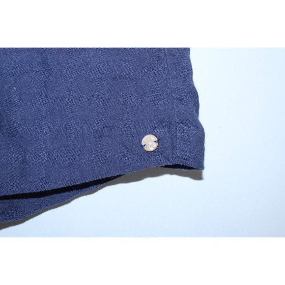 Lilly Pulitzer Women's Small Navy Blue Elastic Waist Linen Shorts - Picture 2 of 7